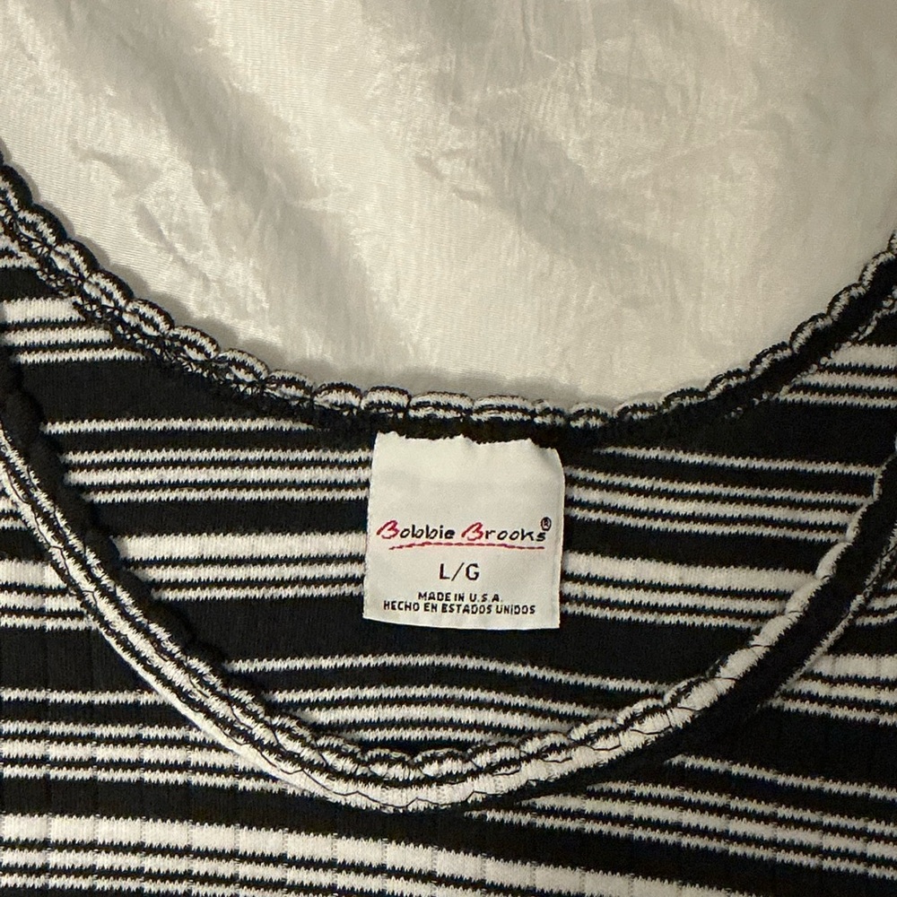 Bobbie Brooks Black and White Striped Tank Top - Picture 3 of 4